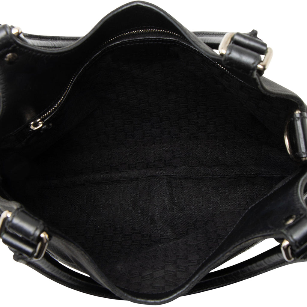 Gucci Canvas Perforated Leather Interlocking G Reins Satchel