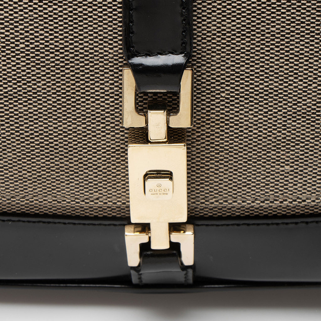 Gucci Canvas Leather Jackie Small Shoulder Bag