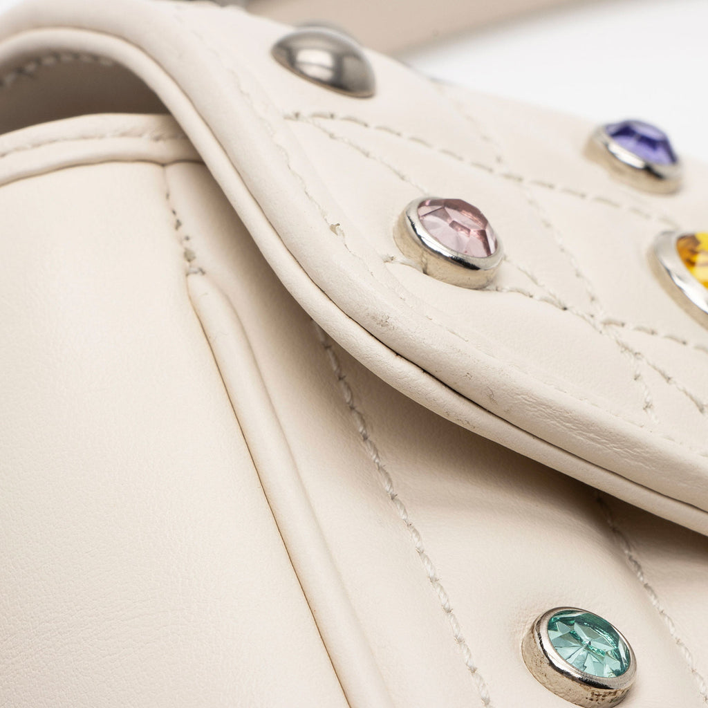 Gucci Crystal Embellished Matelasse GG Marmont Small Flap Bag (SHF-3tbySh)