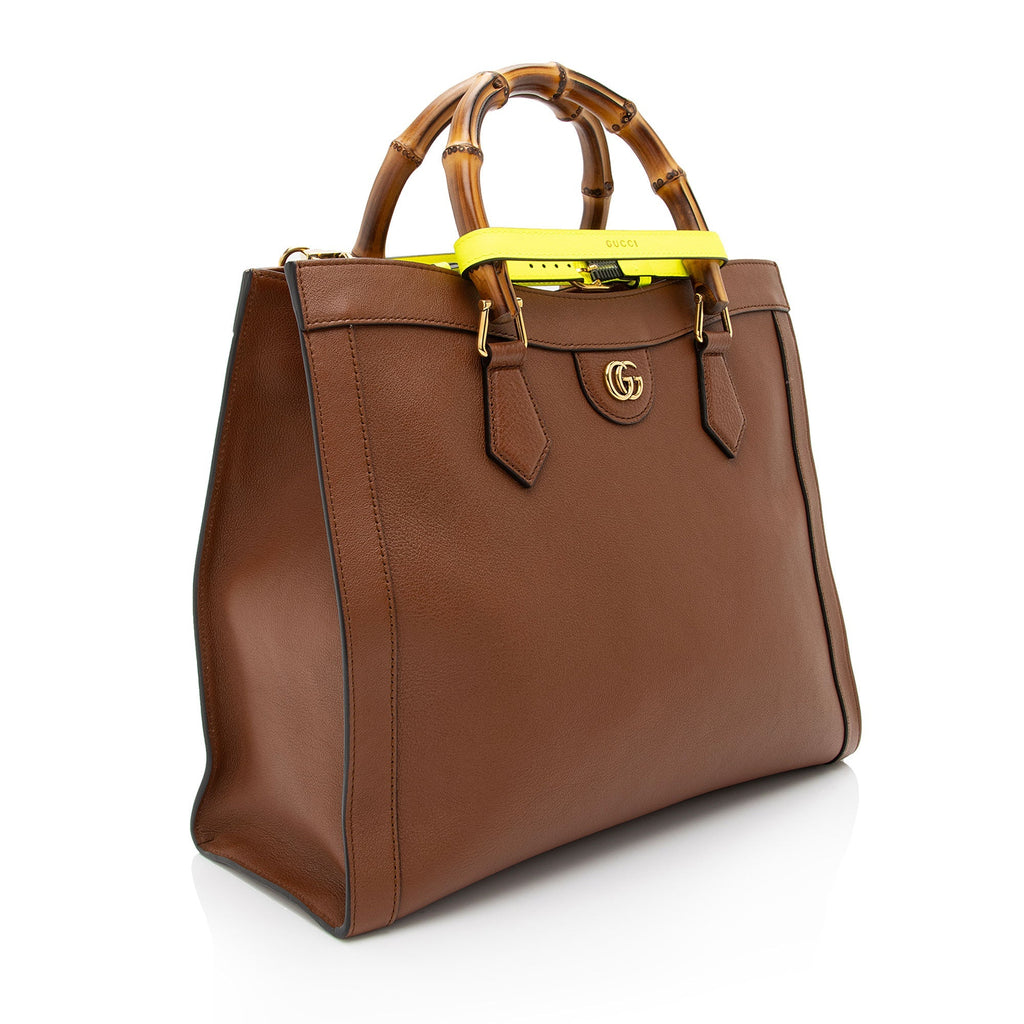 Gucci Cuir Leather Diana Medium Tote