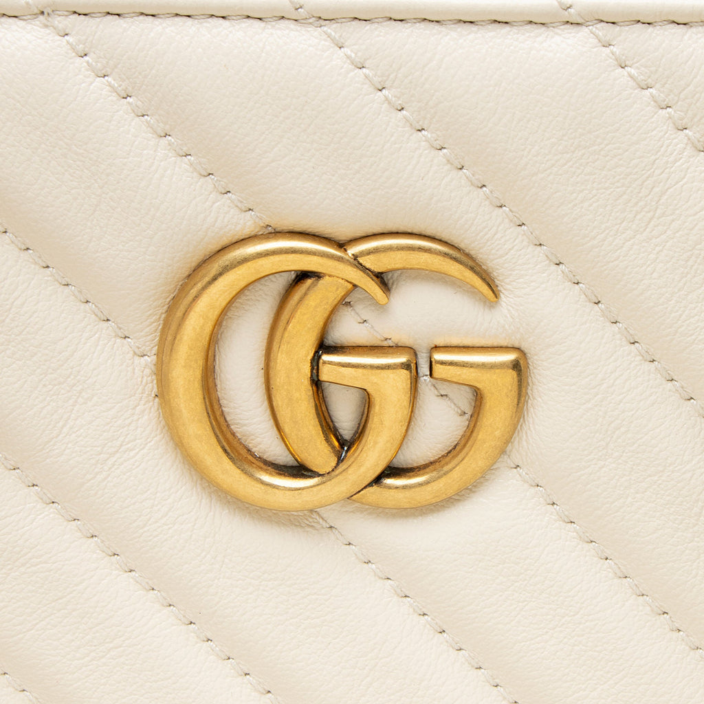 Gucci Diagonal Matelasse Leather GG Marmont Tote