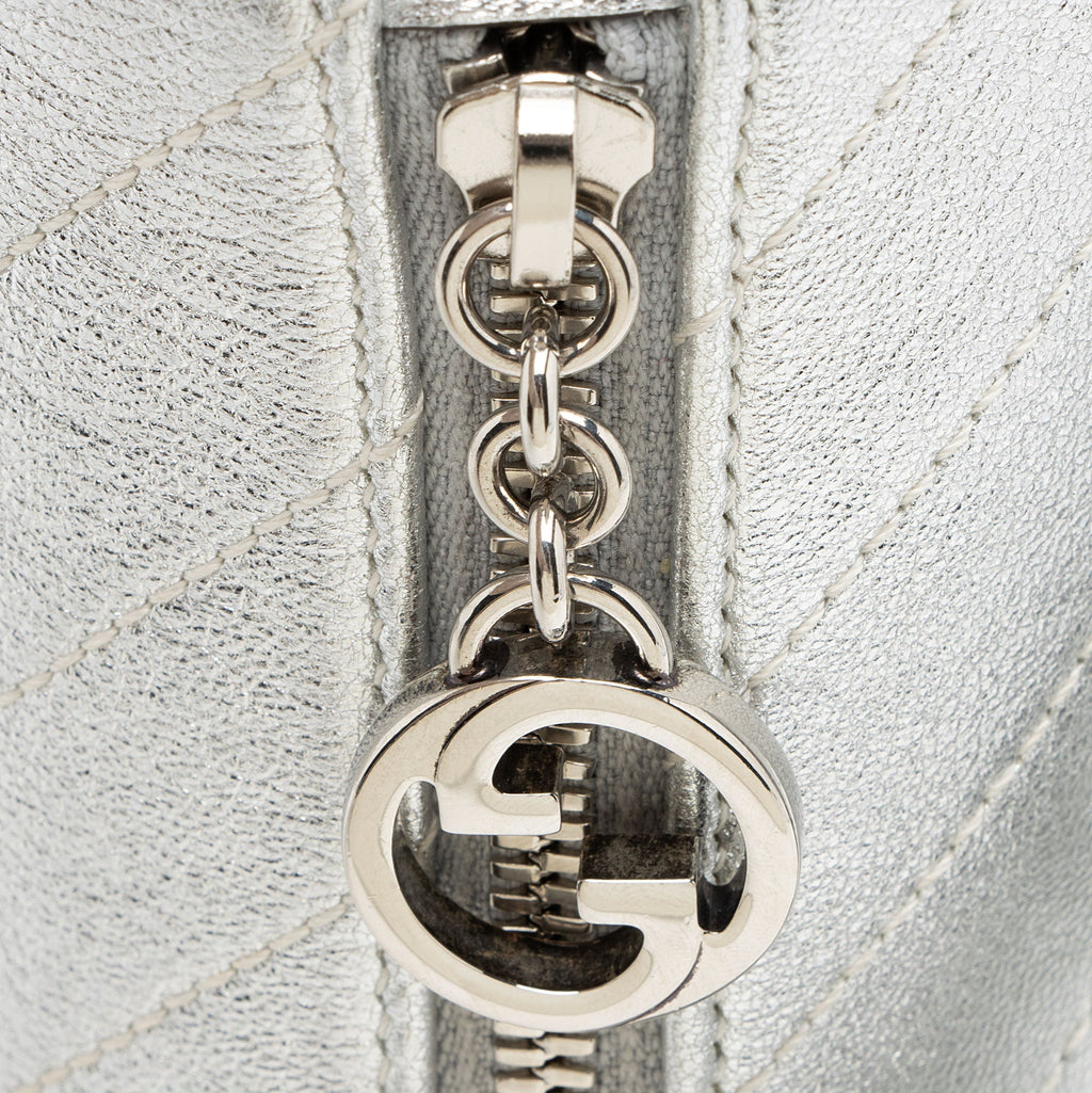 Gucci Metallic Calfskin Blondie Mini Barrel Bag