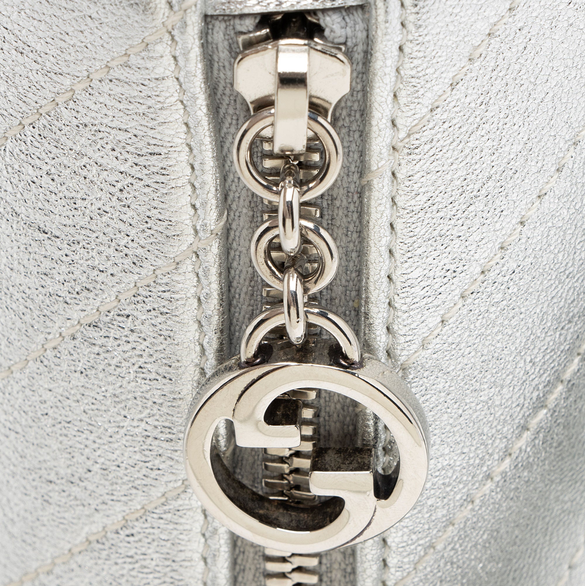 Gucci Metallic Calfskin Blondie Mini Barrel Bag