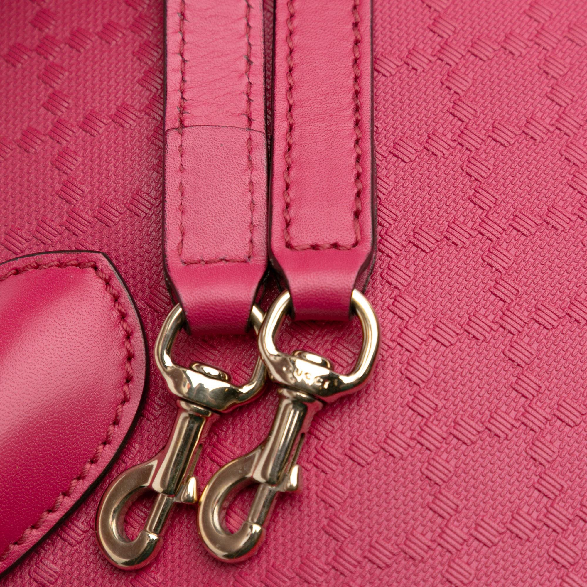 Gucci Diamante Bright Leather Satchel
