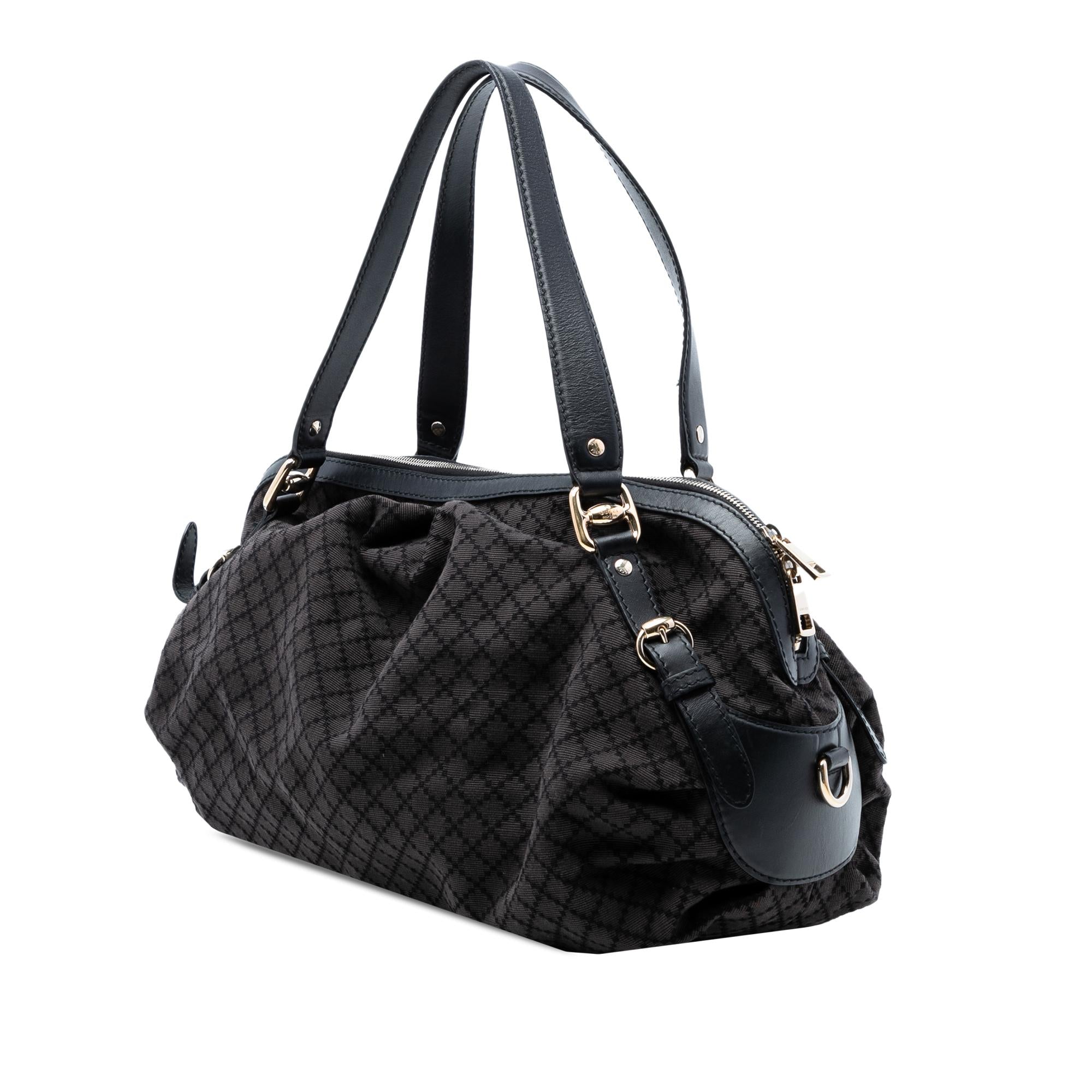 Gucci Diamante Canvas Bridle Satchel