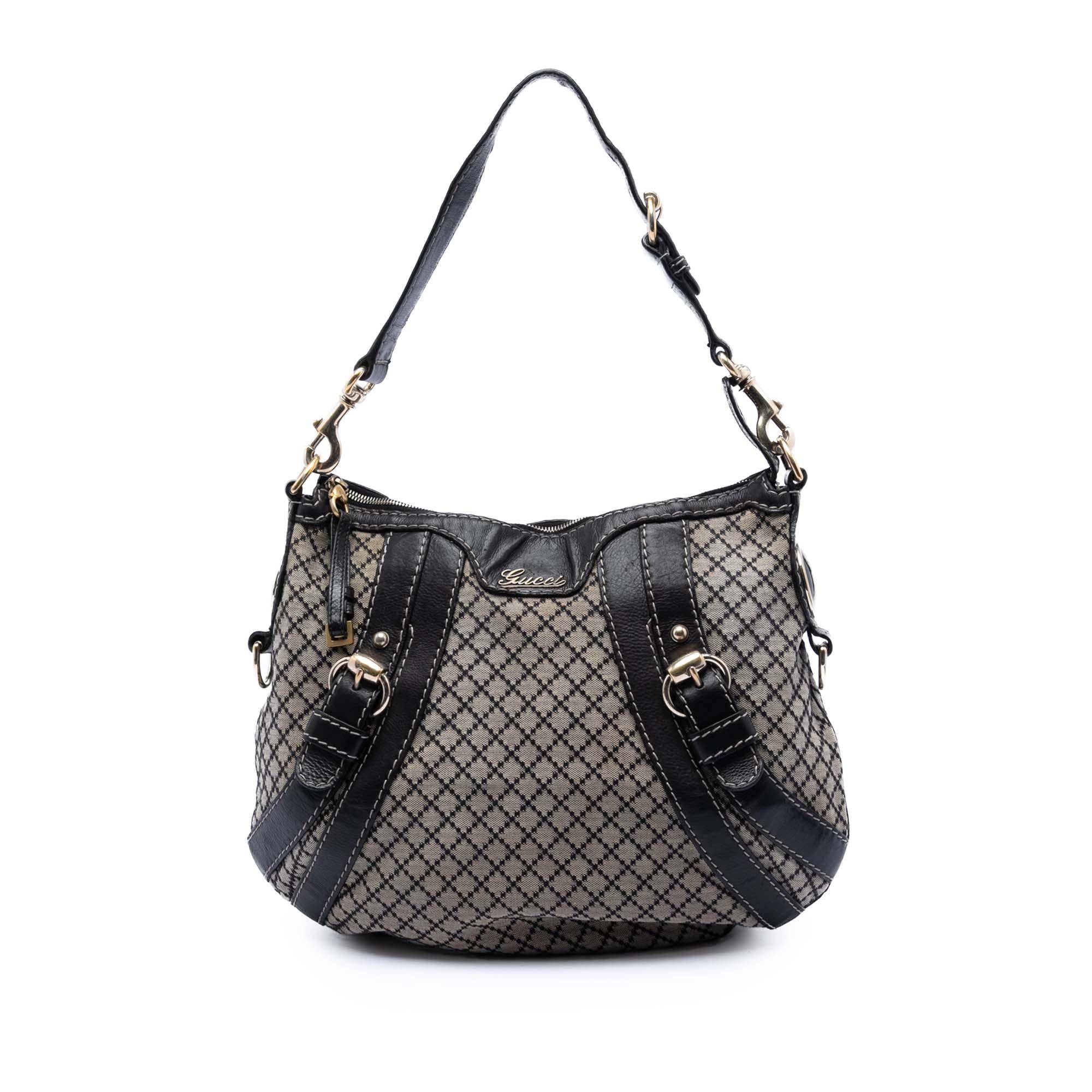Gucci Diamante Canvas Crest Boule Hobo