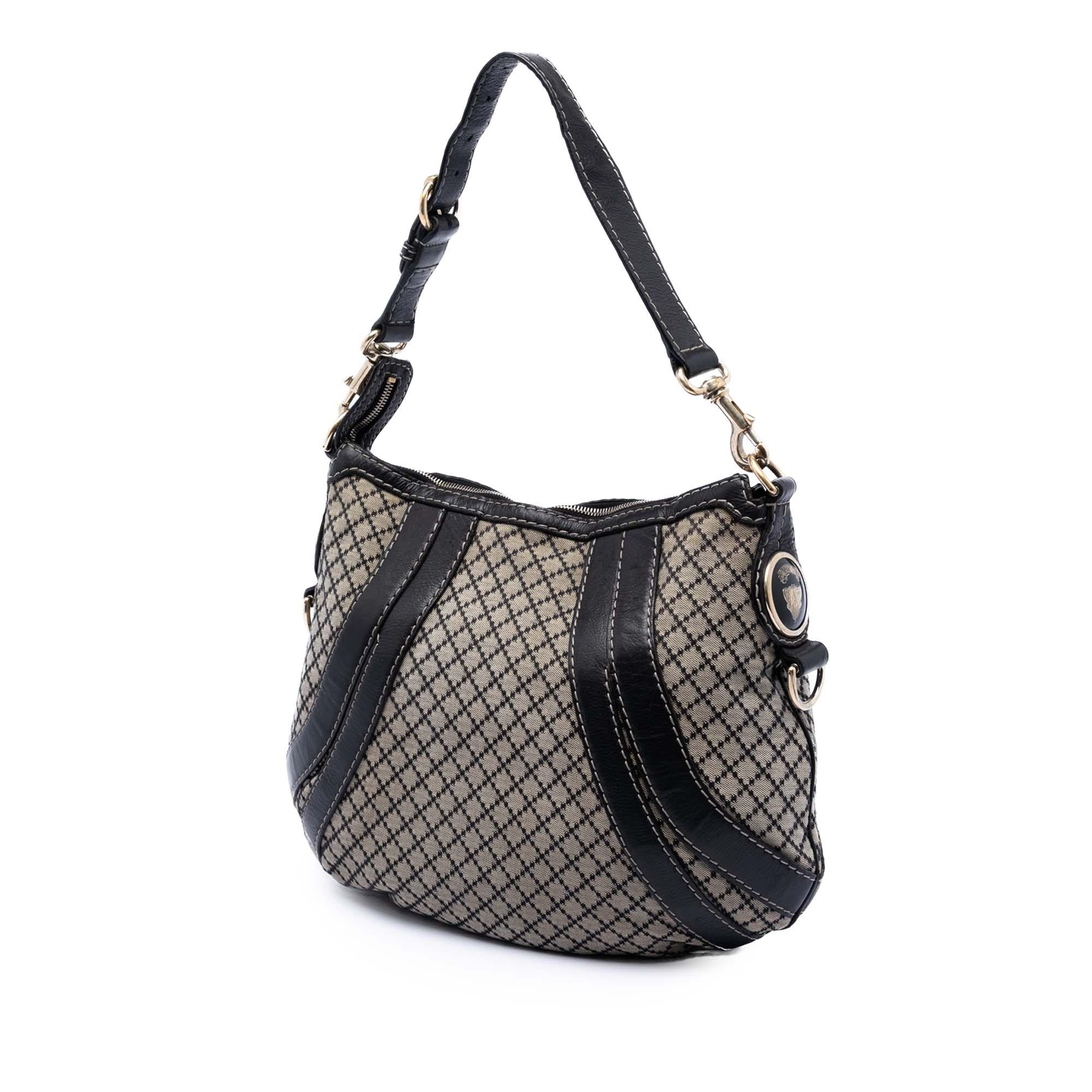 Gucci Diamante Canvas Crest Boule Hobo