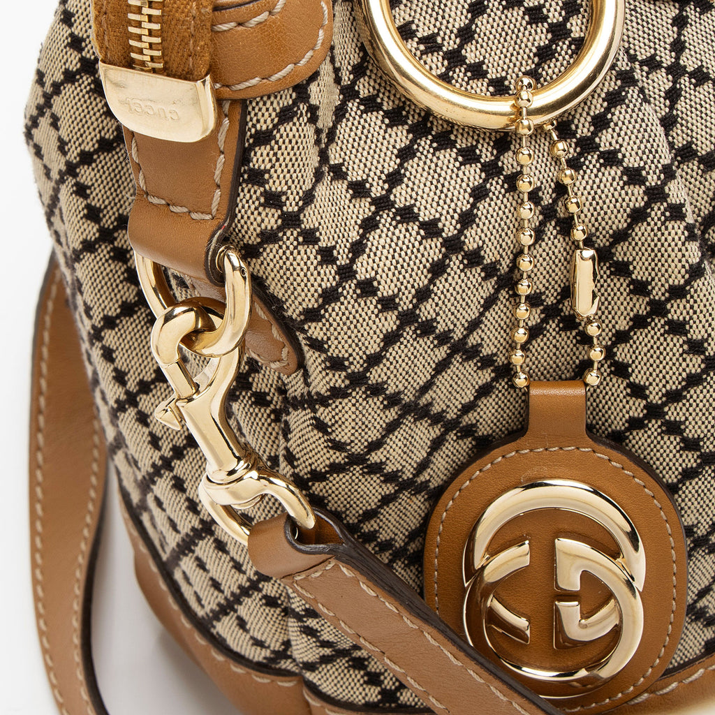 Gucci Diamante Canvas Sukey Medium Satchel