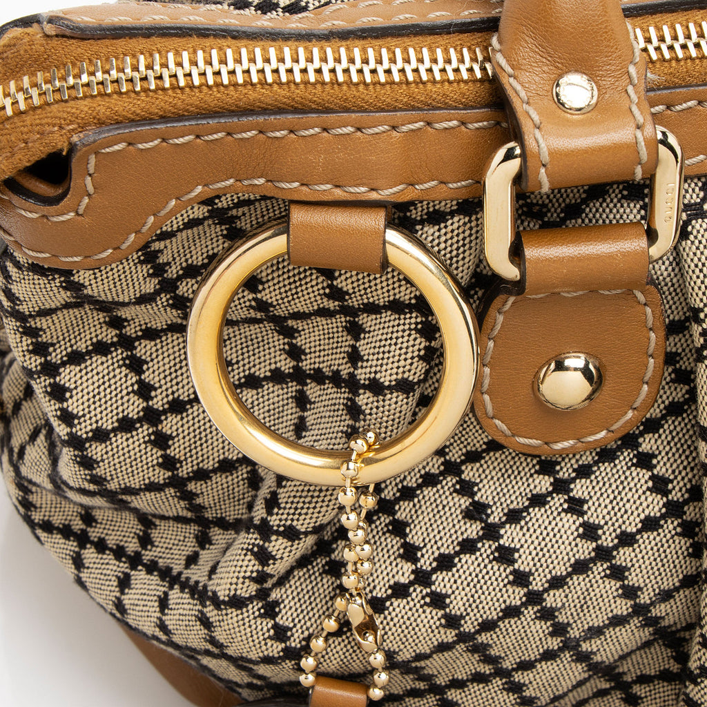 Gucci Diamante Canvas Sukey Medium Satchel