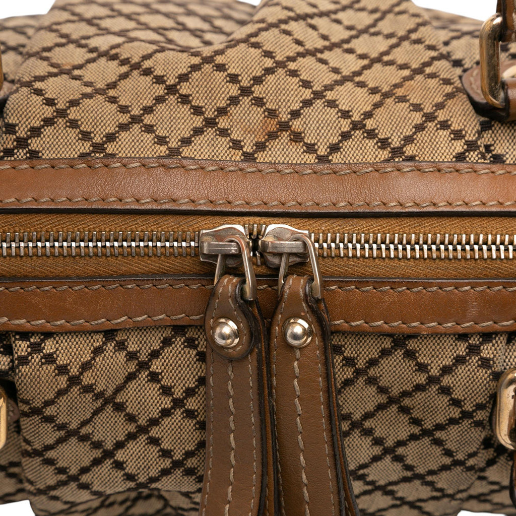 Gucci Diamante Canvas Sukey Satchel