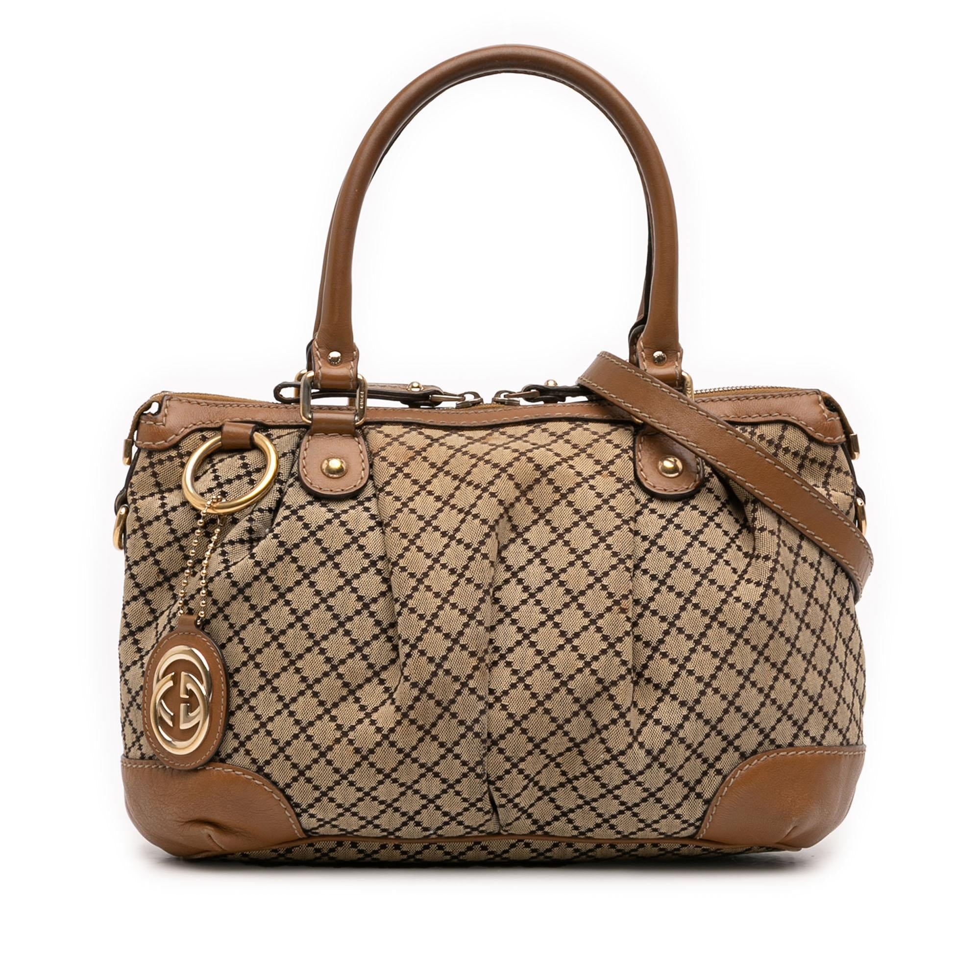 Gucci Diamante Canvas Sukey Satchel