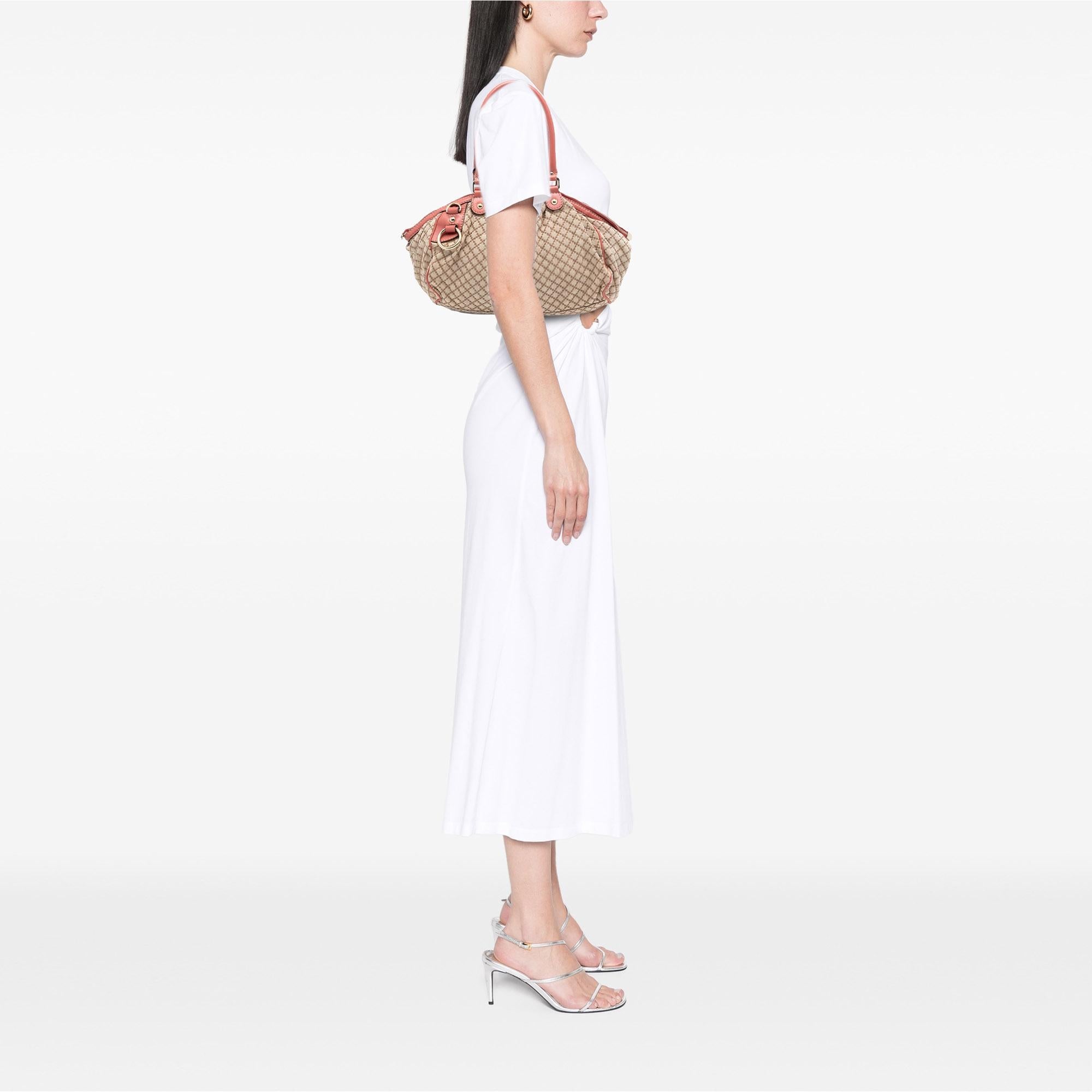 Gucci Diamante Canvas Sukey Satchel