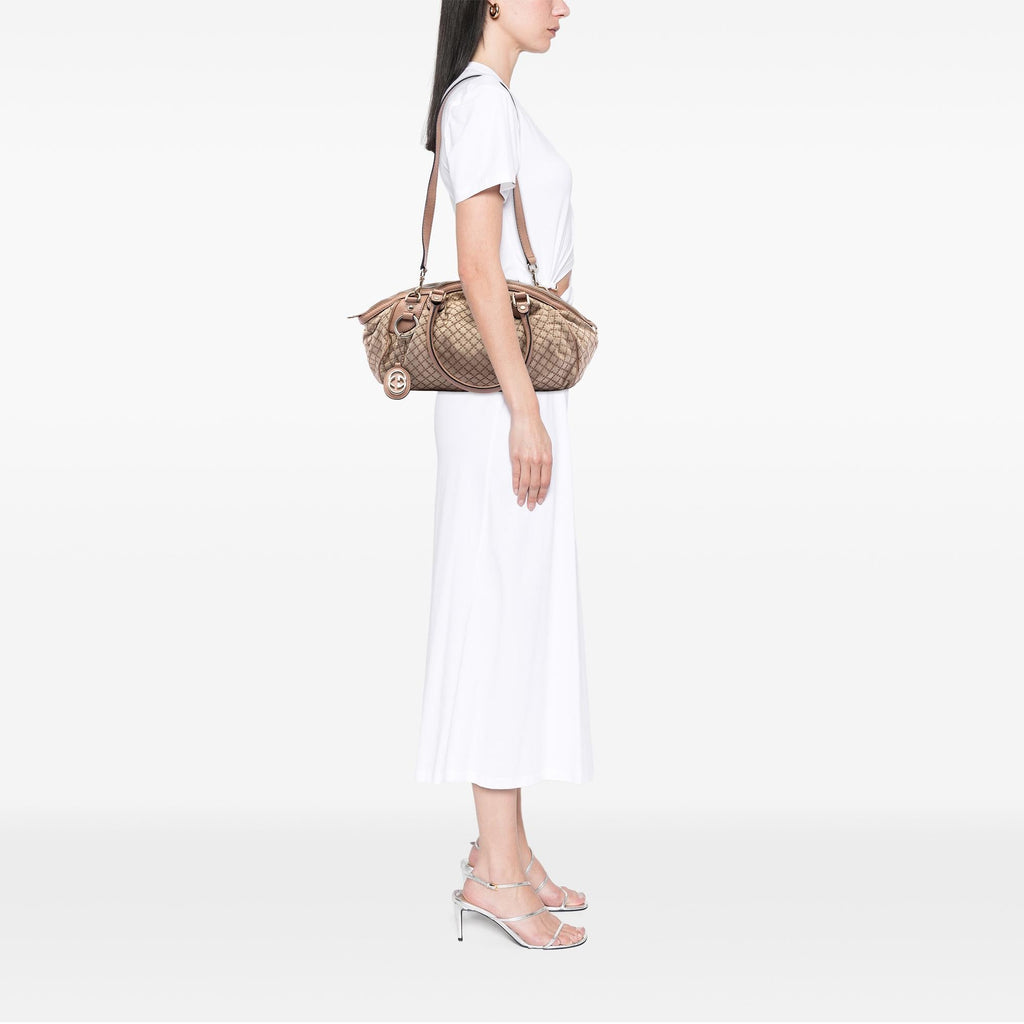Gucci Diamante Canvas Sukey Satchel