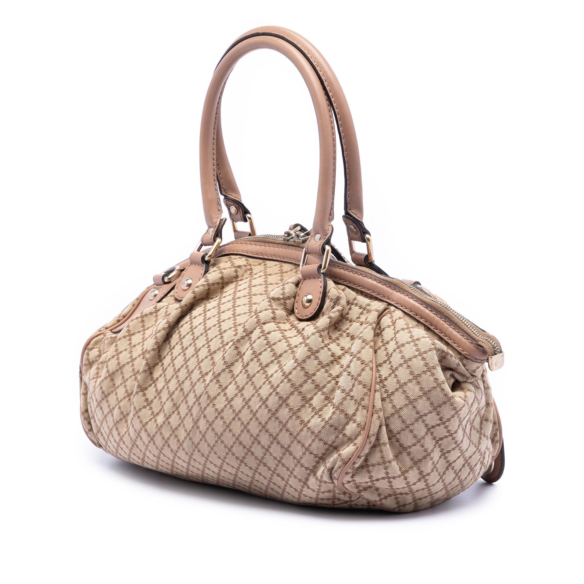 Gucci Diamante Canvas Sukey Satchel