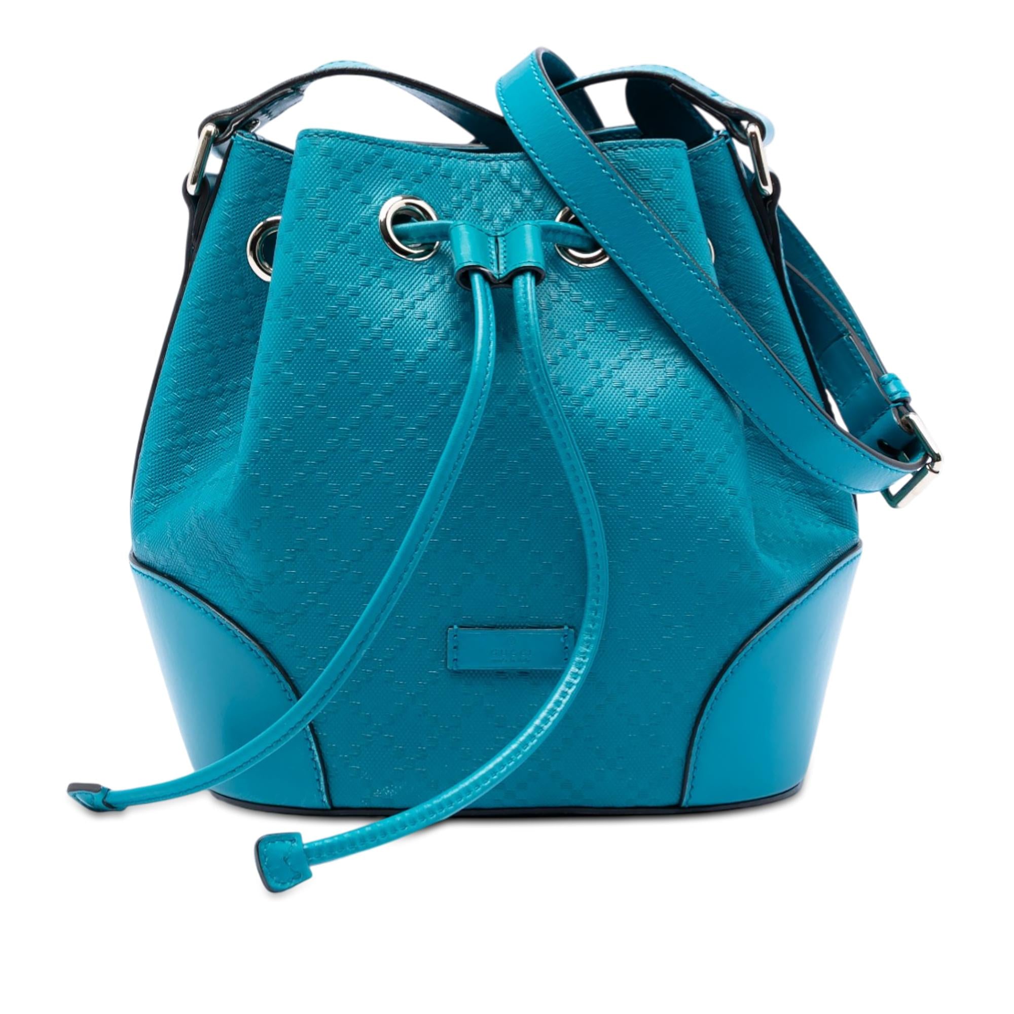 Gucci Diamante Leather Bright Bucket Bag