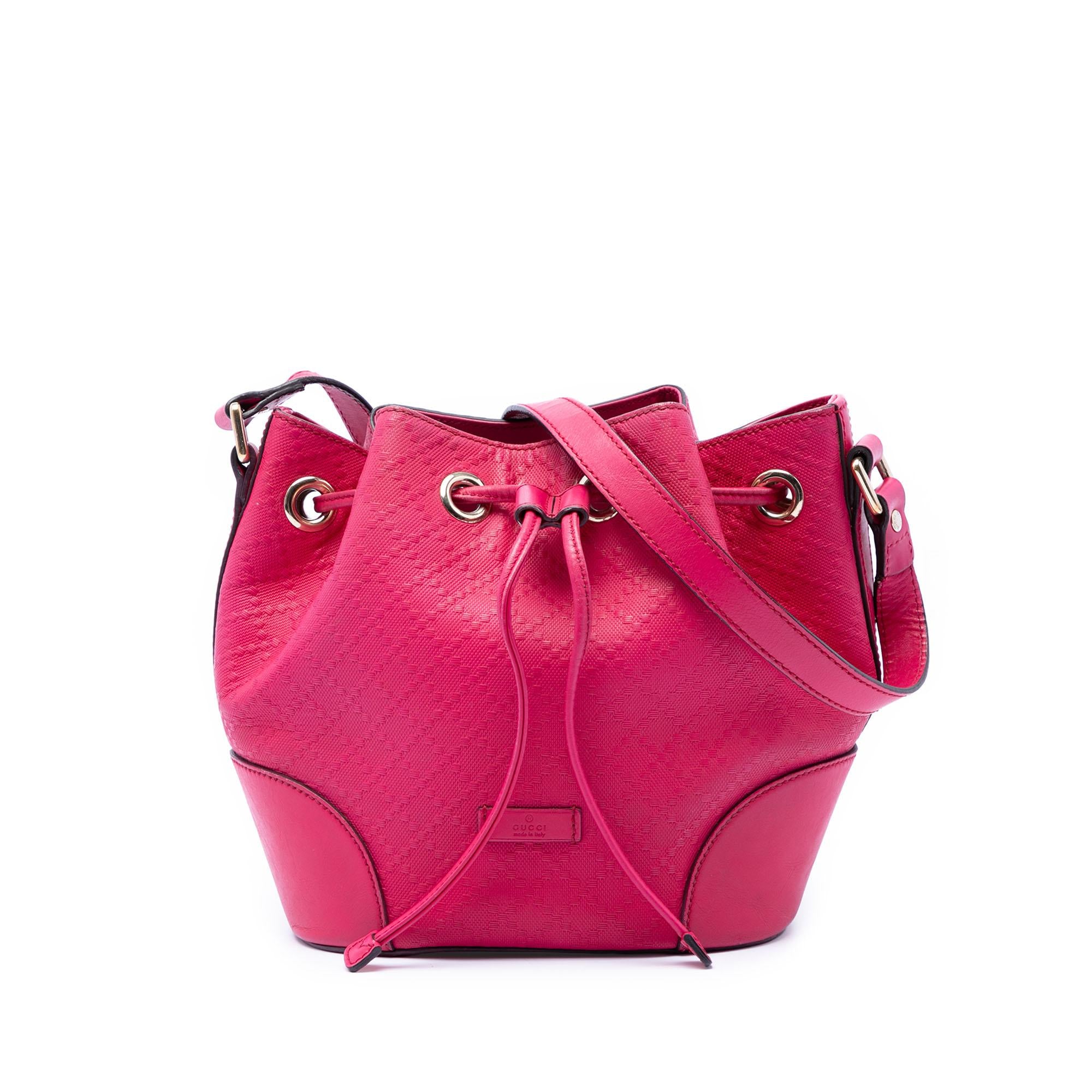 Gucci Diamante Leather Bright Bucket Bag