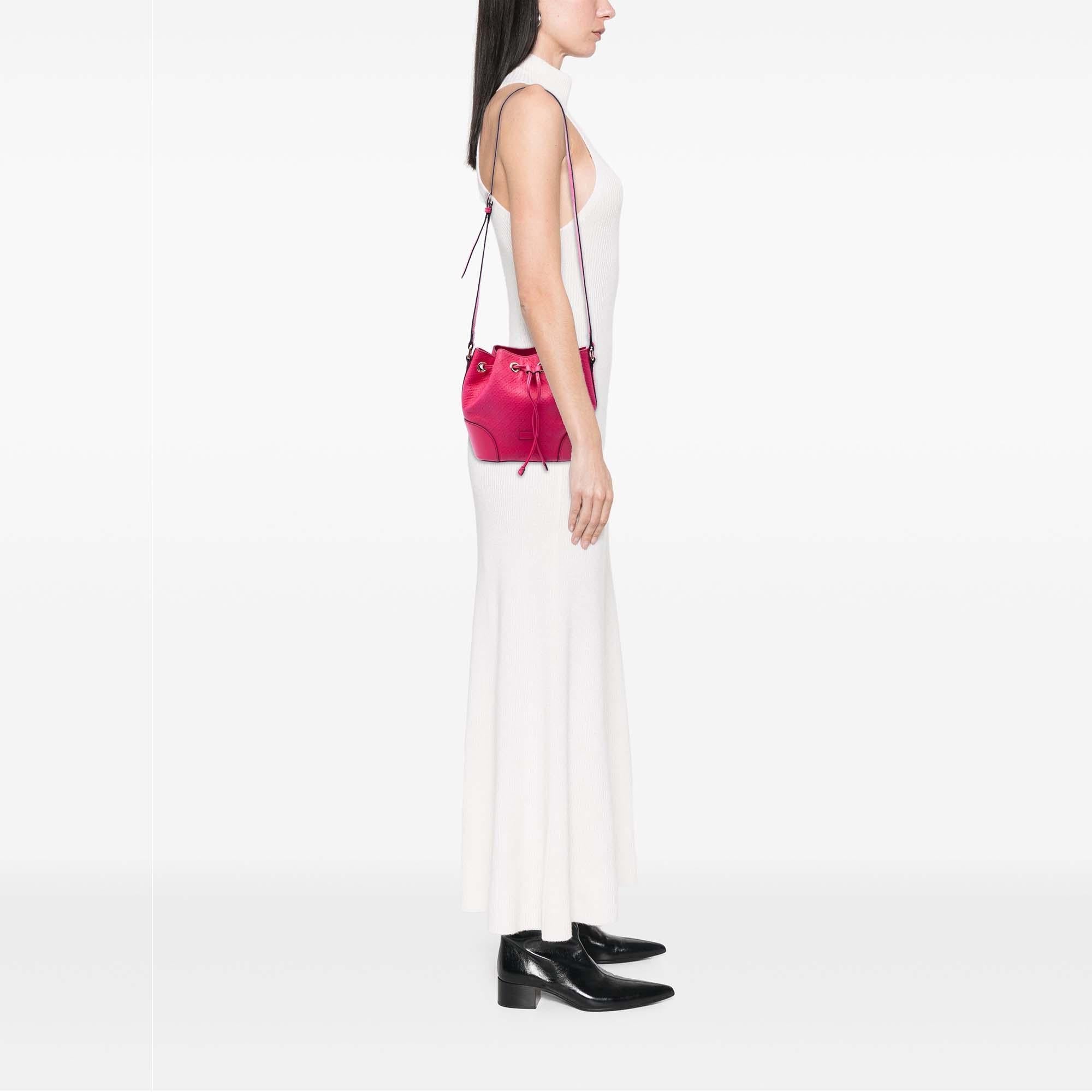Gucci Diamante Leather Bright Bucket Bag