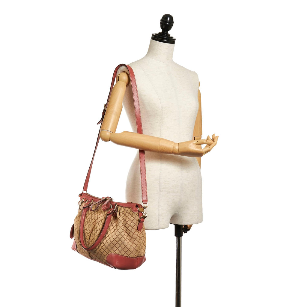 Gucci Diamante Sukey Canvas Satchel (SHG-29040)
