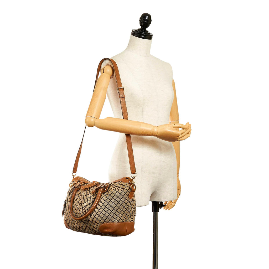 Gucci Diamante Sukey Canvas Satchel (SHG-31083)