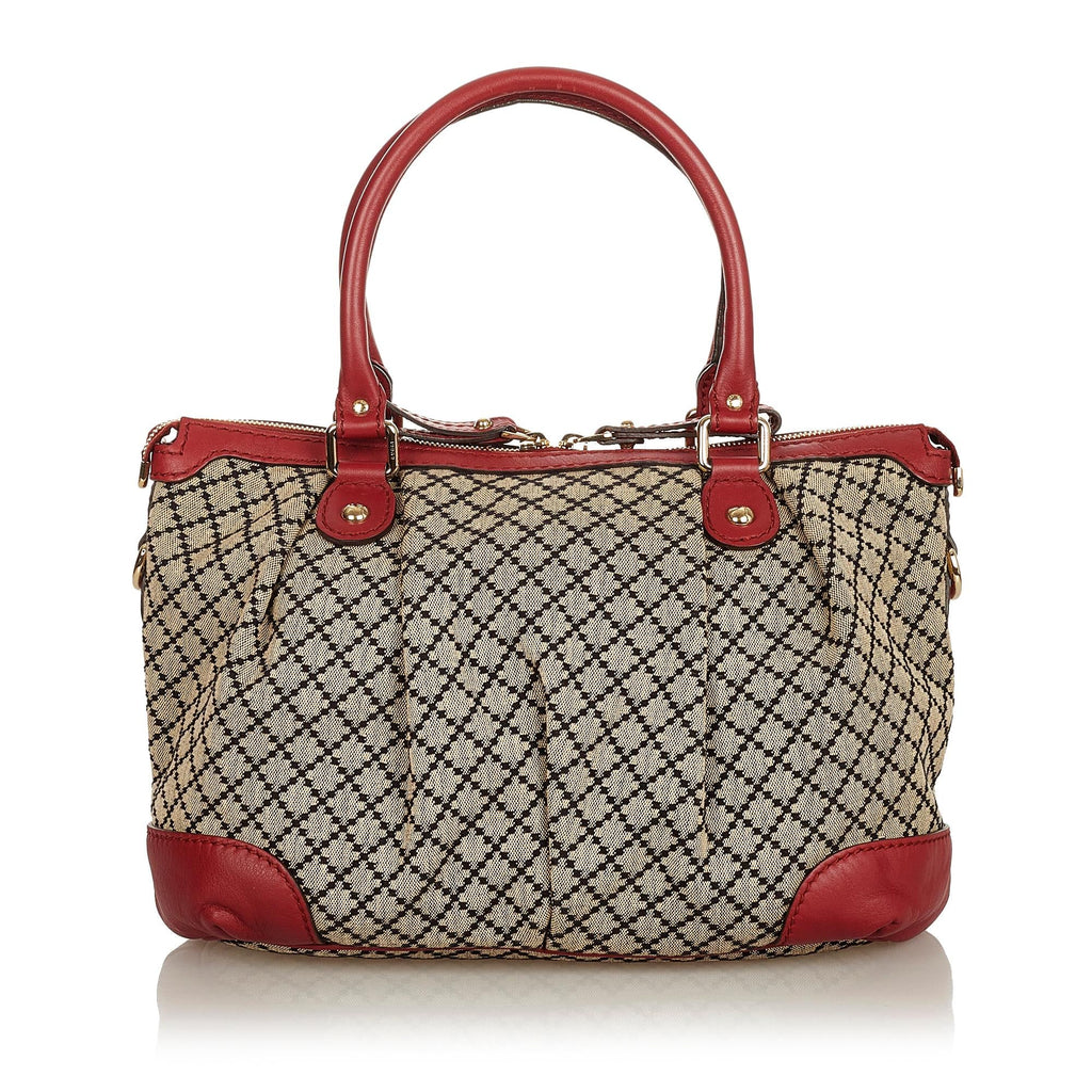 Gucci Diamante Sukey Canvas Satchel (SHG-uvmkYz)