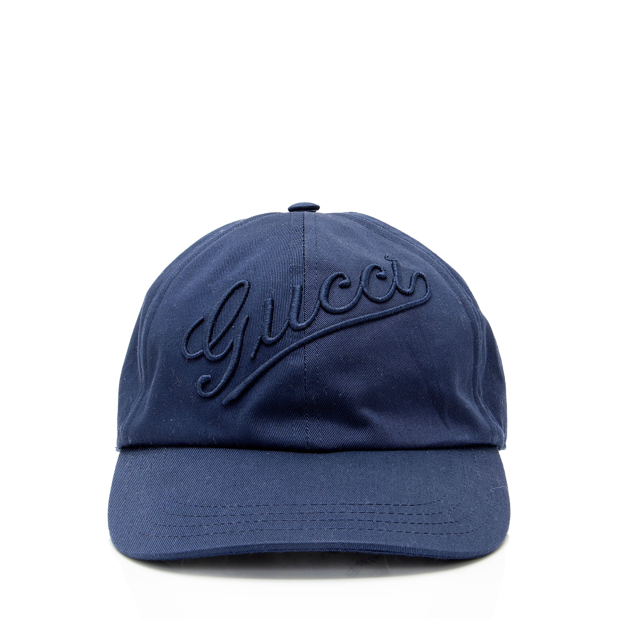 Gucci Embroidered Script Logo Baseball Hat - Size M
