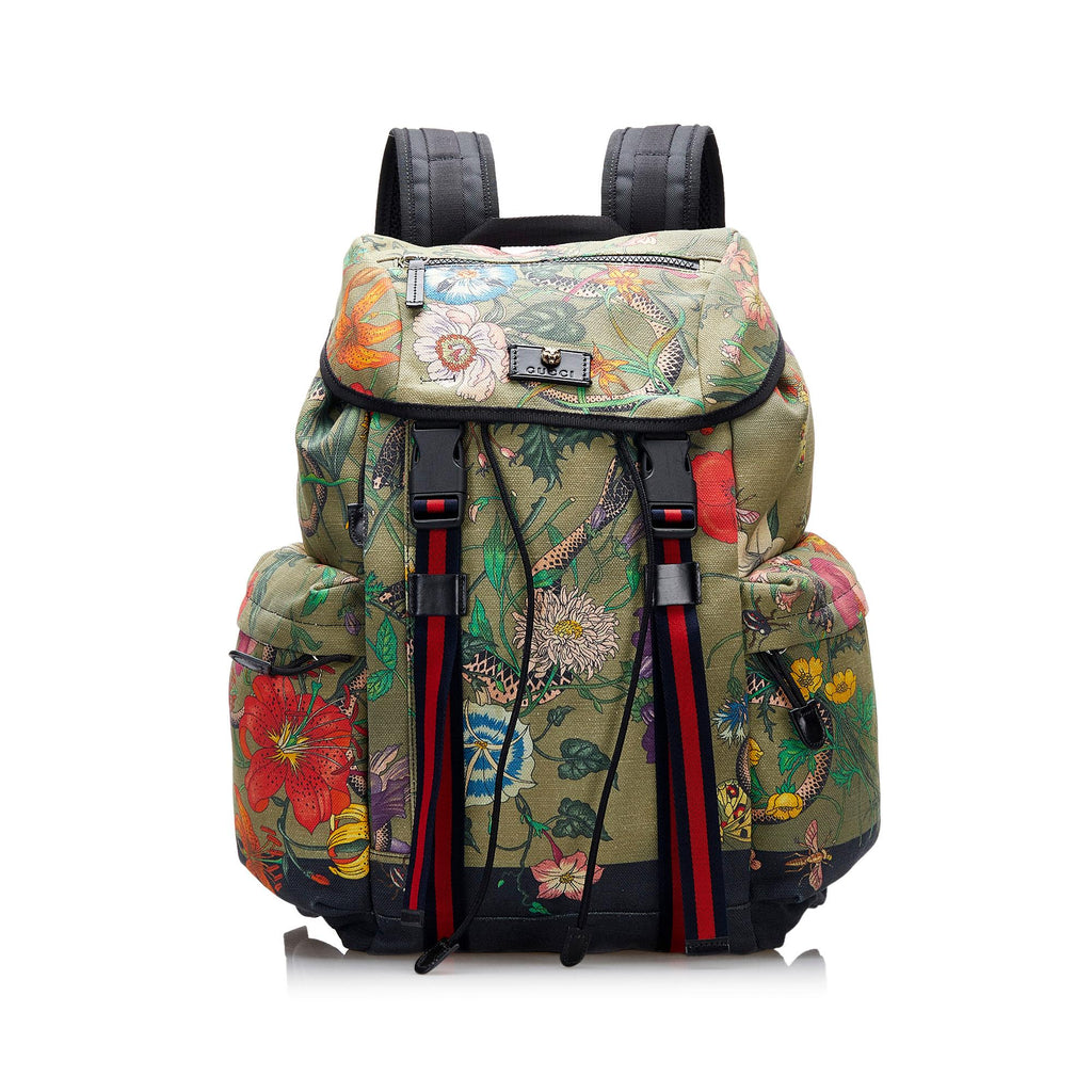Gucci Flora Snake Techpack Backpack (SHG-C67crI)