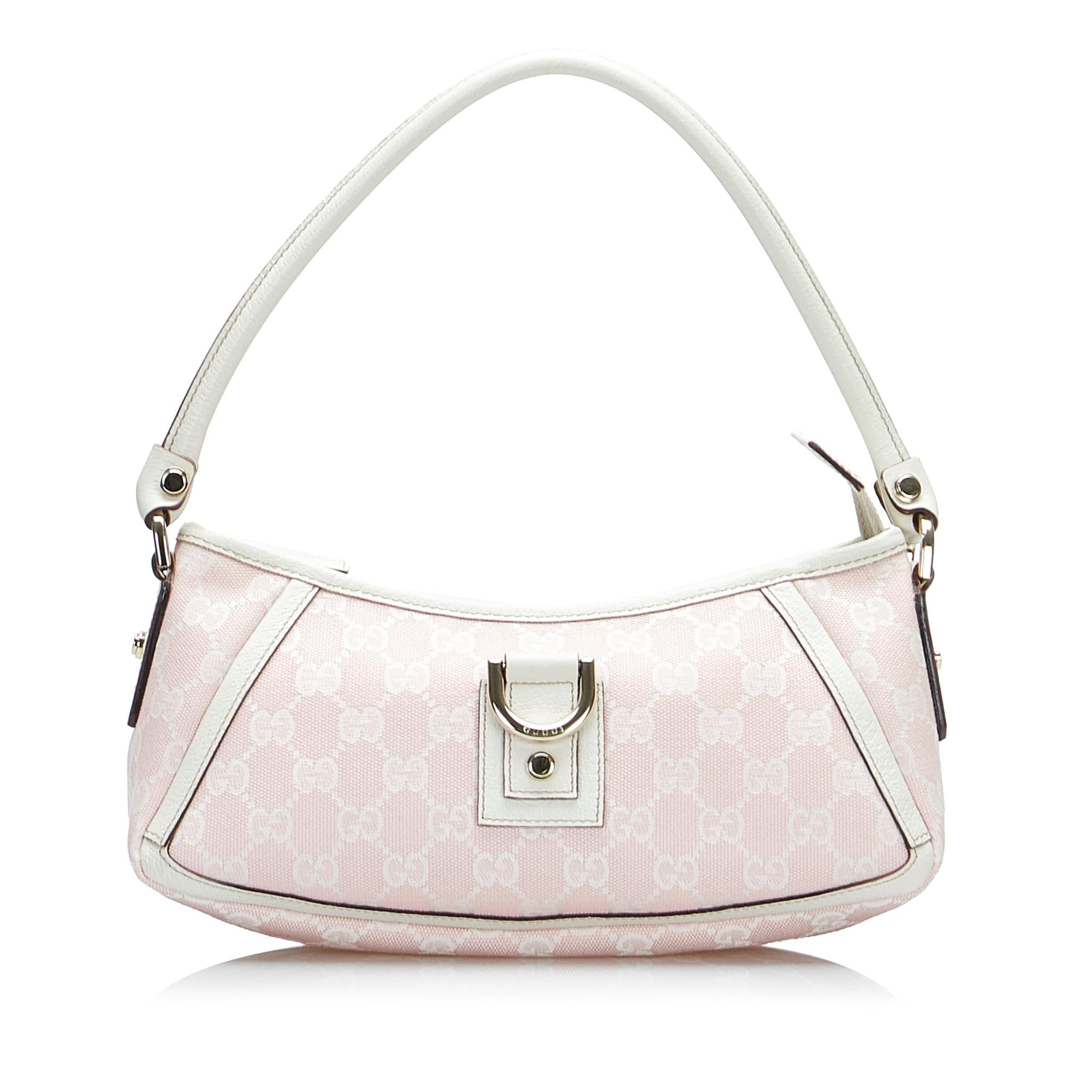 Gucci GG Canvas Abbey D-Ring Baguette (SHG-O6AhCn)