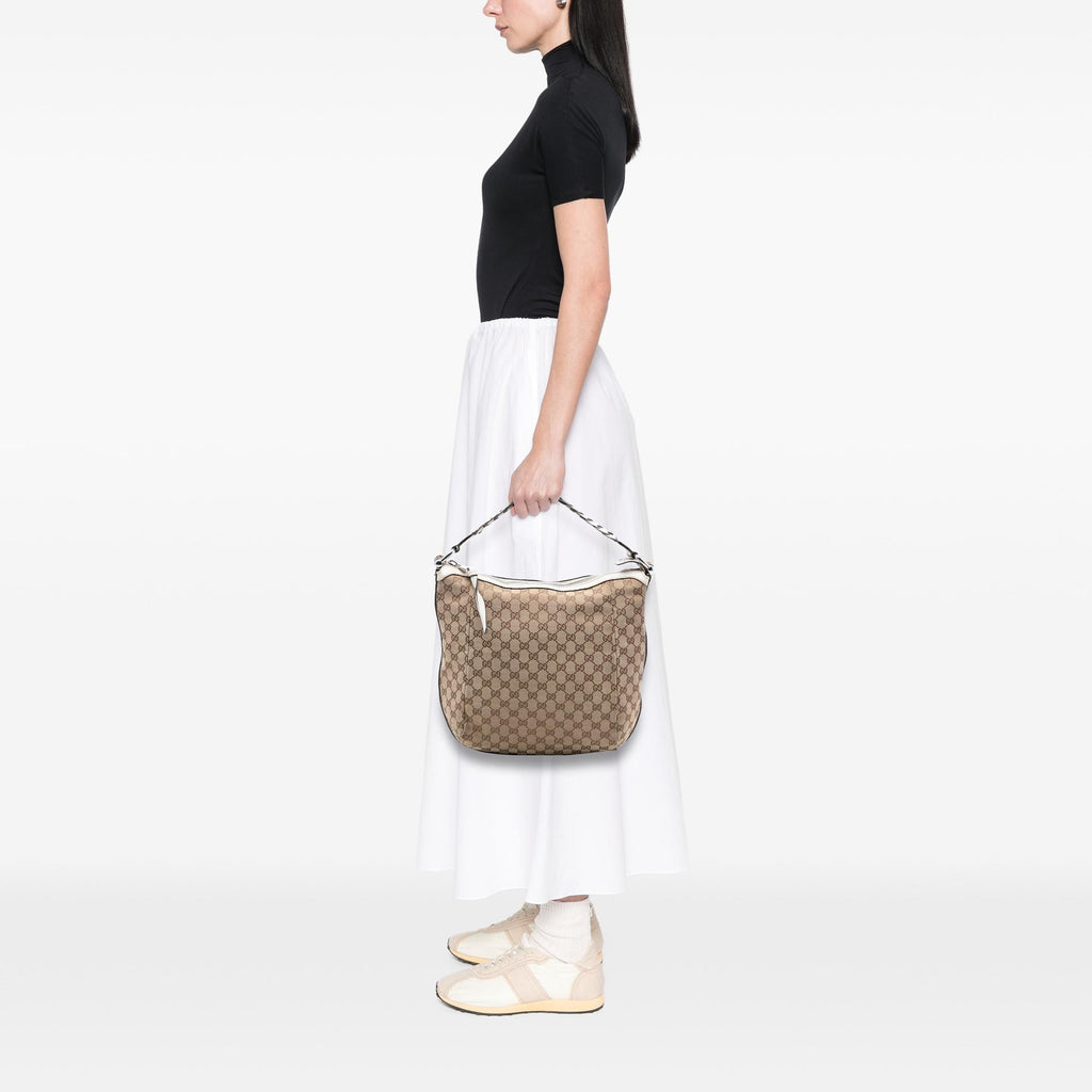 Gucci GG Canvas Bamboo Bar Hobo