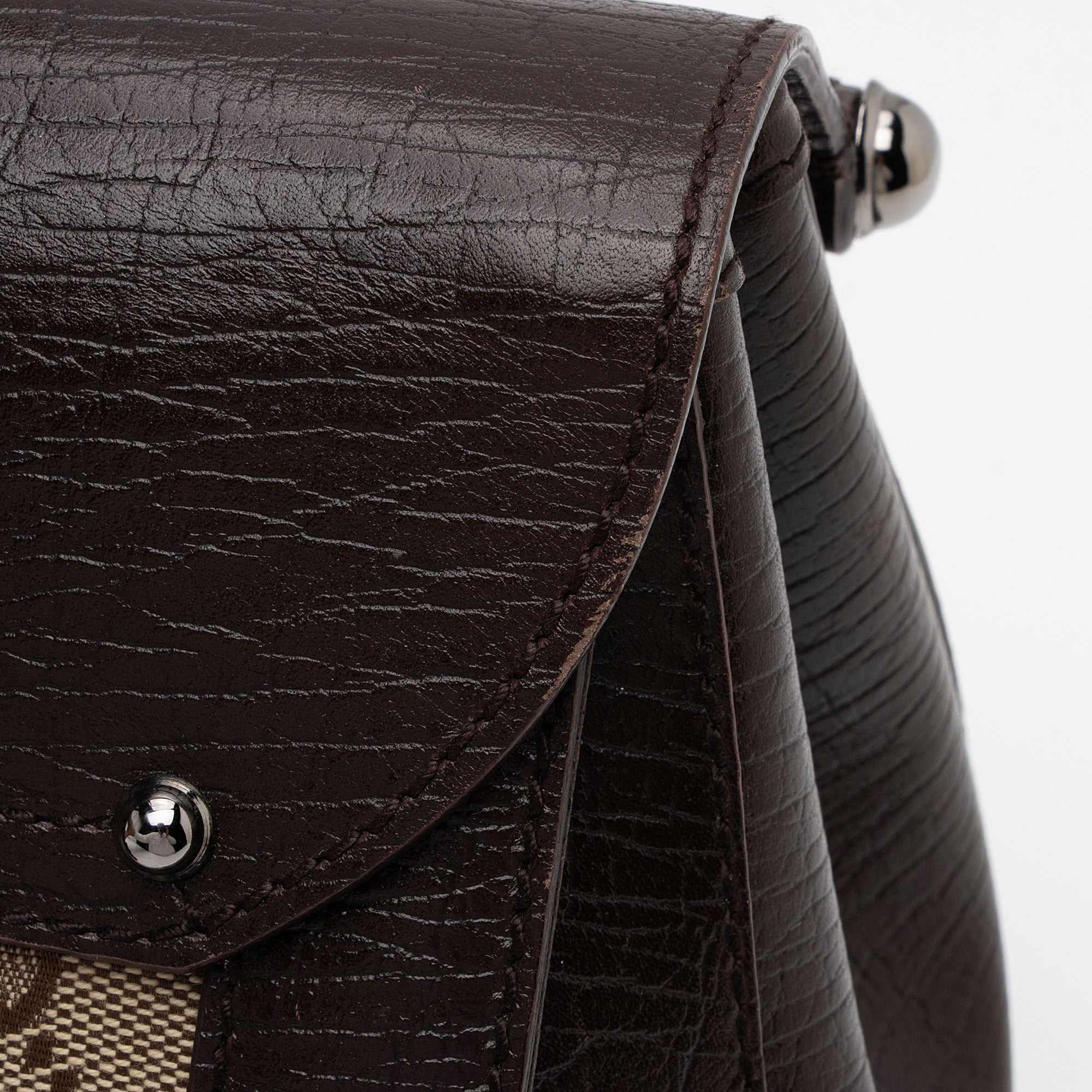 Gucci GG Canvas Bamboo Bullet Medium Satchel (SHF-6OHkiG)