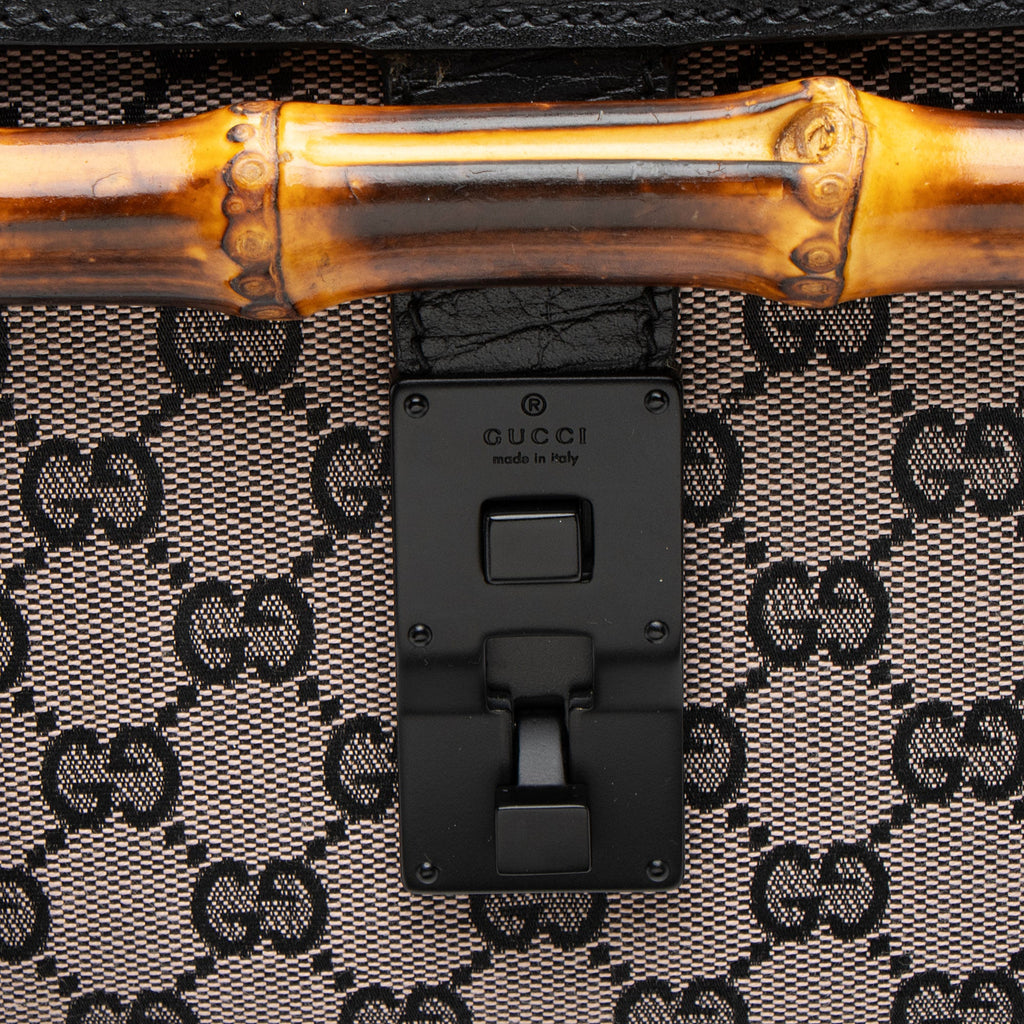 Gucci GG Canvas Bamboo Bullet Medium Satchel