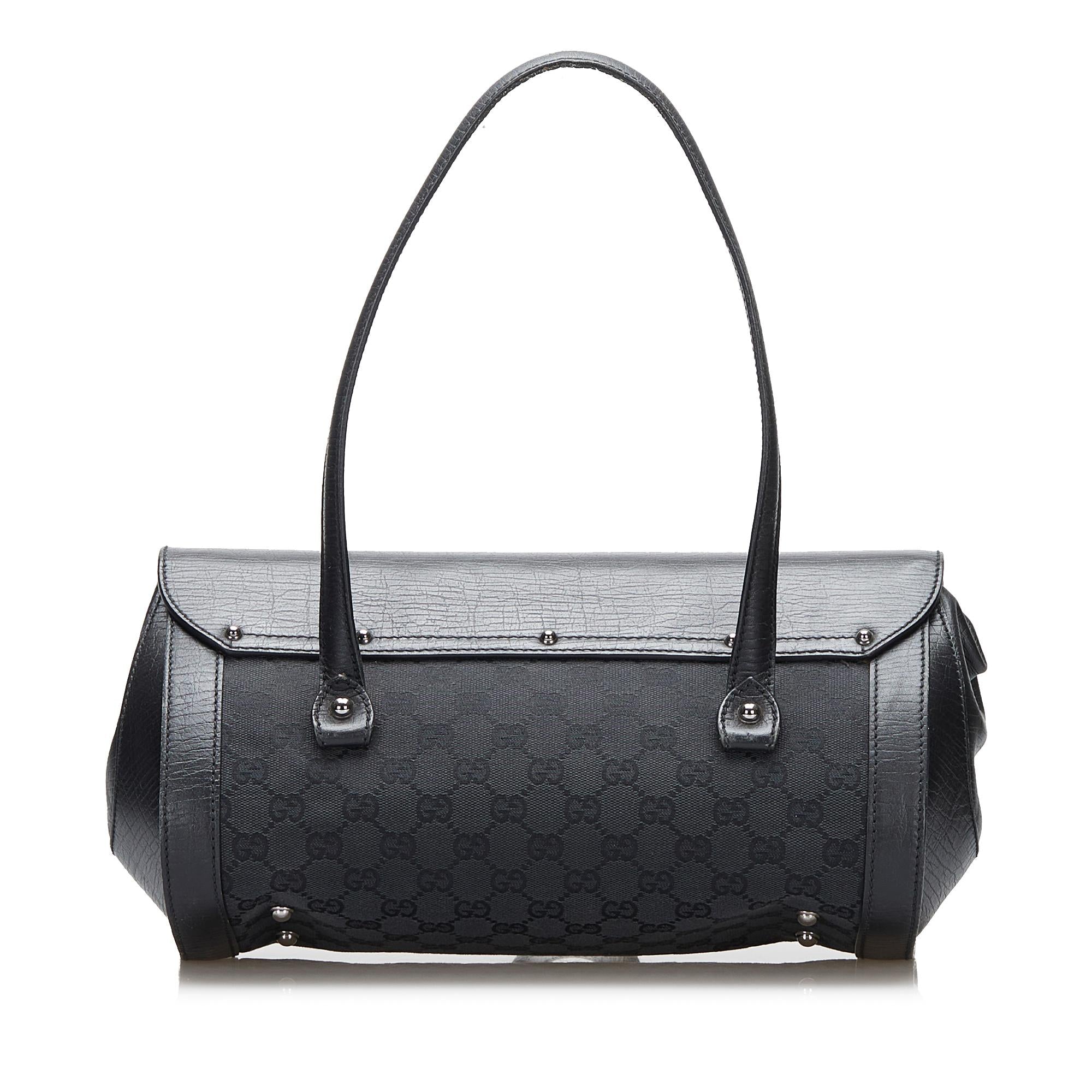Gucci GG Canvas Bamboo Bullet Shoulder Bag (SHG-CXnDa1)