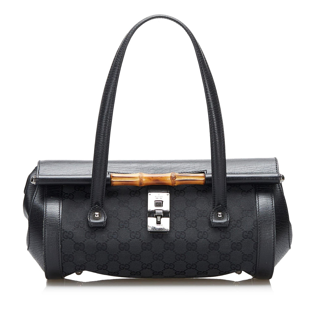 Gucci GG Canvas Bamboo Bullet Shoulder Bag (SHG-CXnDa1)