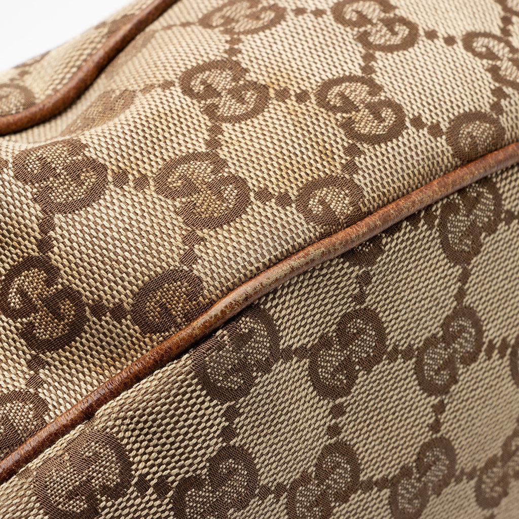 Gucci GG Canvas Bamboo Half Moon Medium Hobo (SHF-23738)