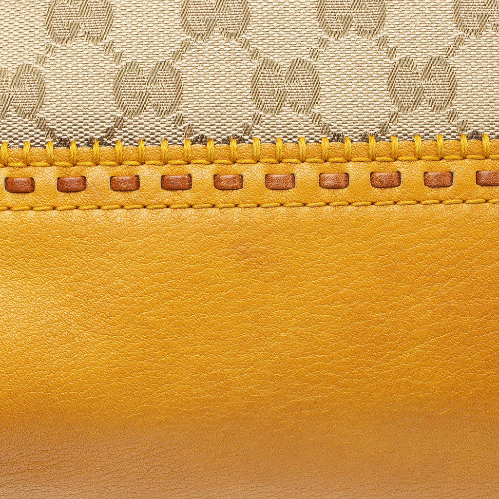 Gucci GG Canvas Bamboo Laidback Crafty Dome Satchel (SHF-galLHz)