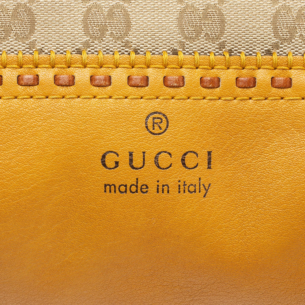 Gucci GG Canvas Bamboo Laidback Crafty Dome Satchel (SHF-galLHz)