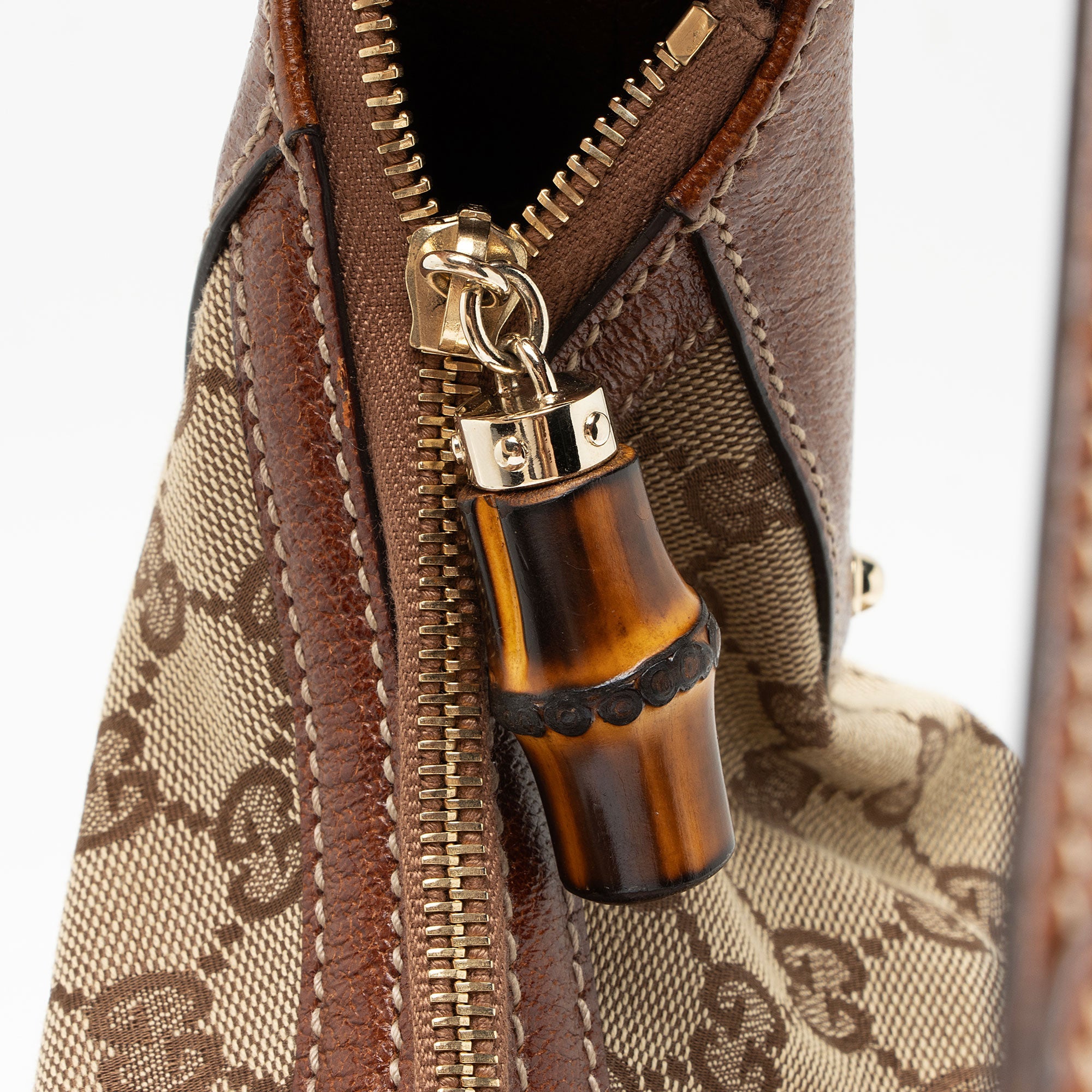 Gucci GG Canvas Bamboo Ring Large Hobo
