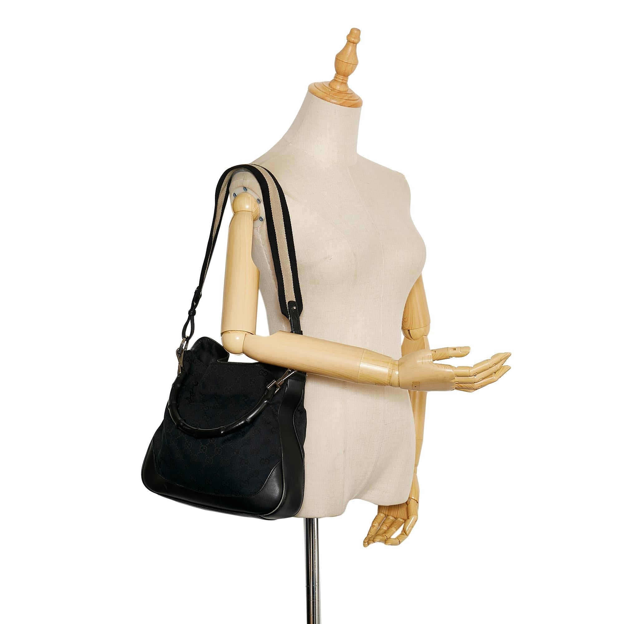 Gucci GG Canvas Bamboo Satchel (SHG-35630)