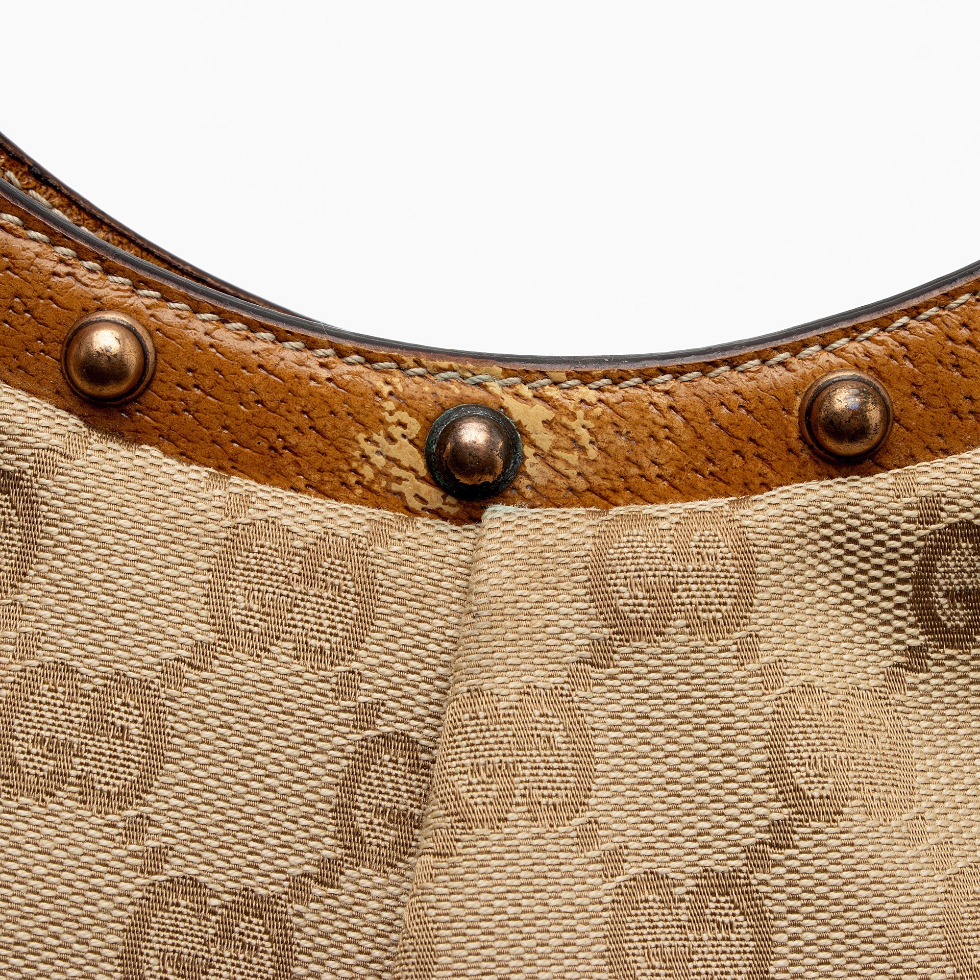 Gucci GG Canvas Bamboo Studded Small Hobo (SHF-EISNu2)