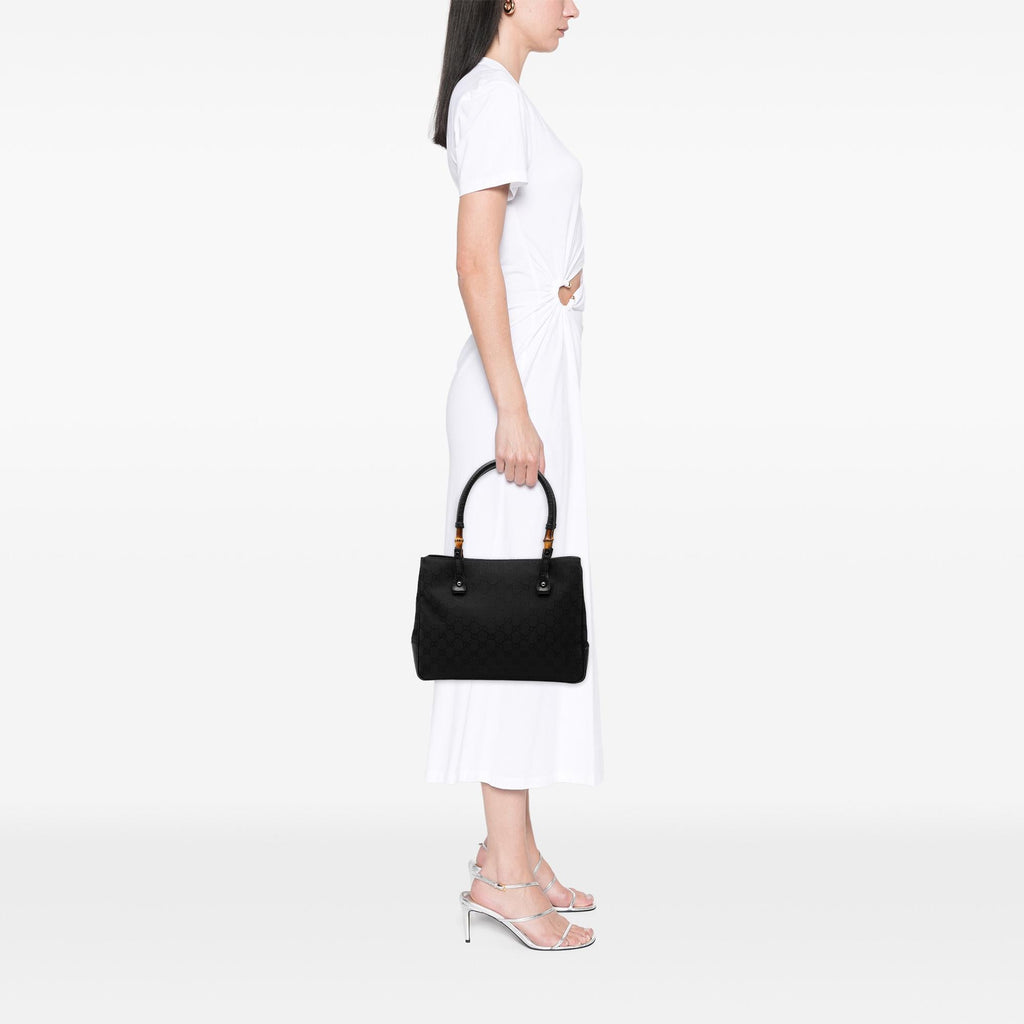 Gucci GG Canvas Bamboo Tote