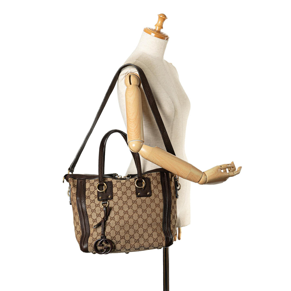 Gucci GG Canvas Charm Satchel (SHG-M7VWtv)