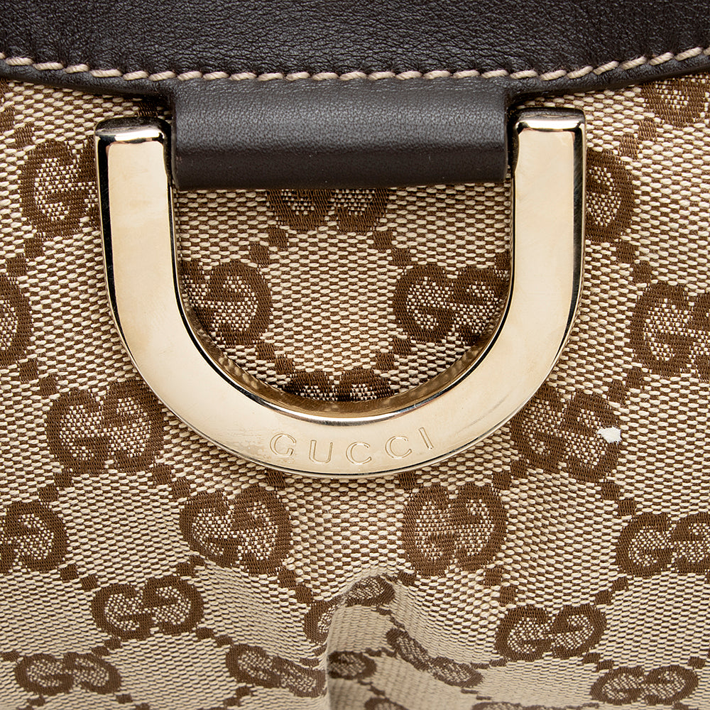 Gucci GG Canvas D-Ring Medium Hobo (SHF-19719)