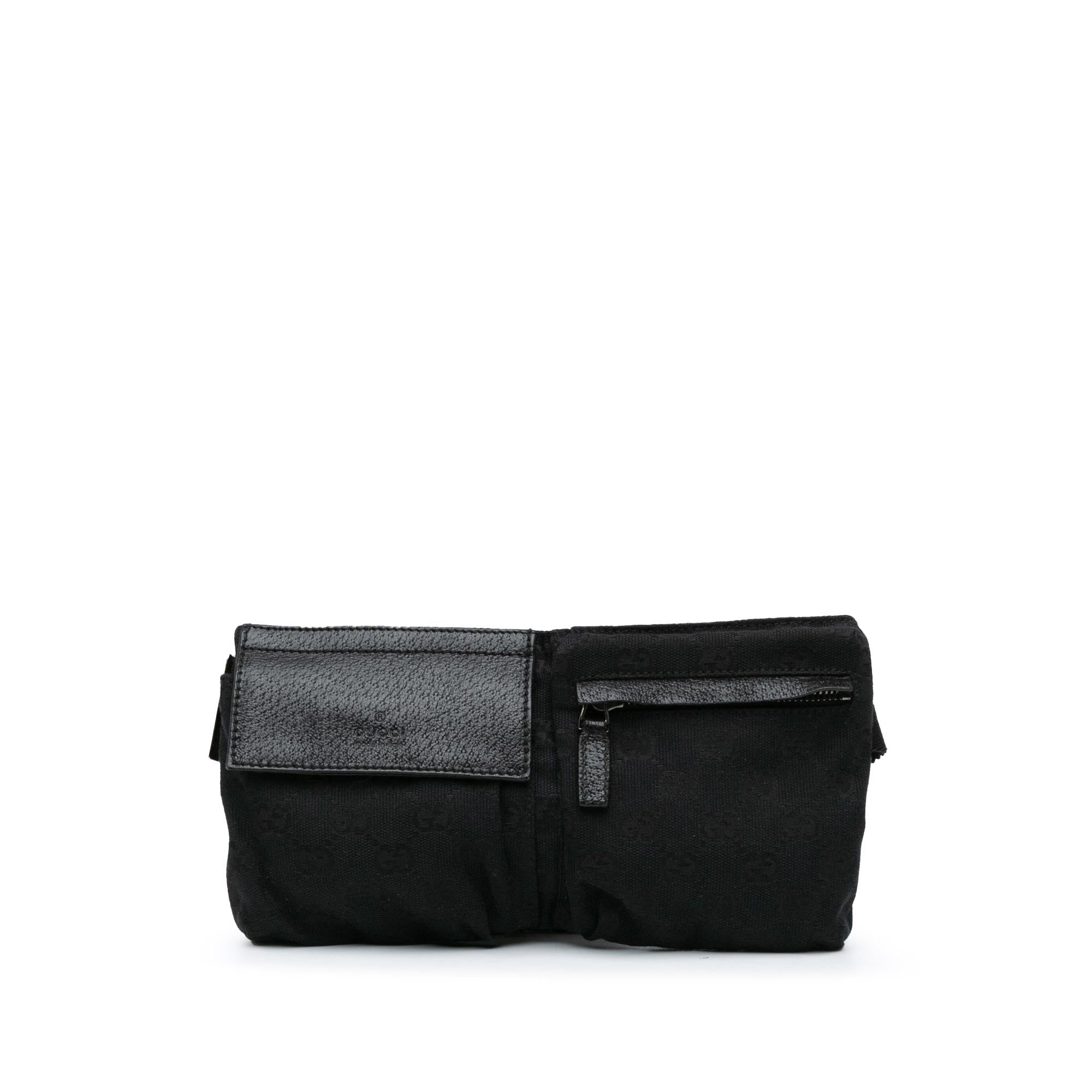 Gucci GG Canvas Double Pocket Belt Bag
