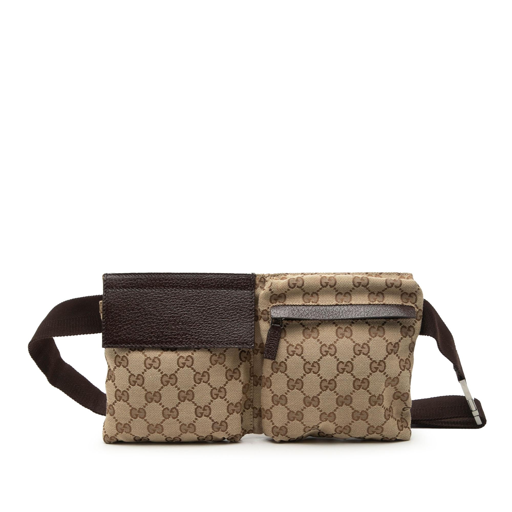 Gucci GG Canvas Double Pocket Belt Bag