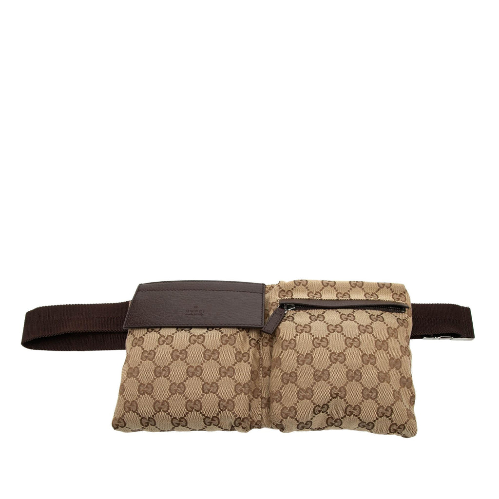 Gucci GG Canvas Double Pocket Belt Bag