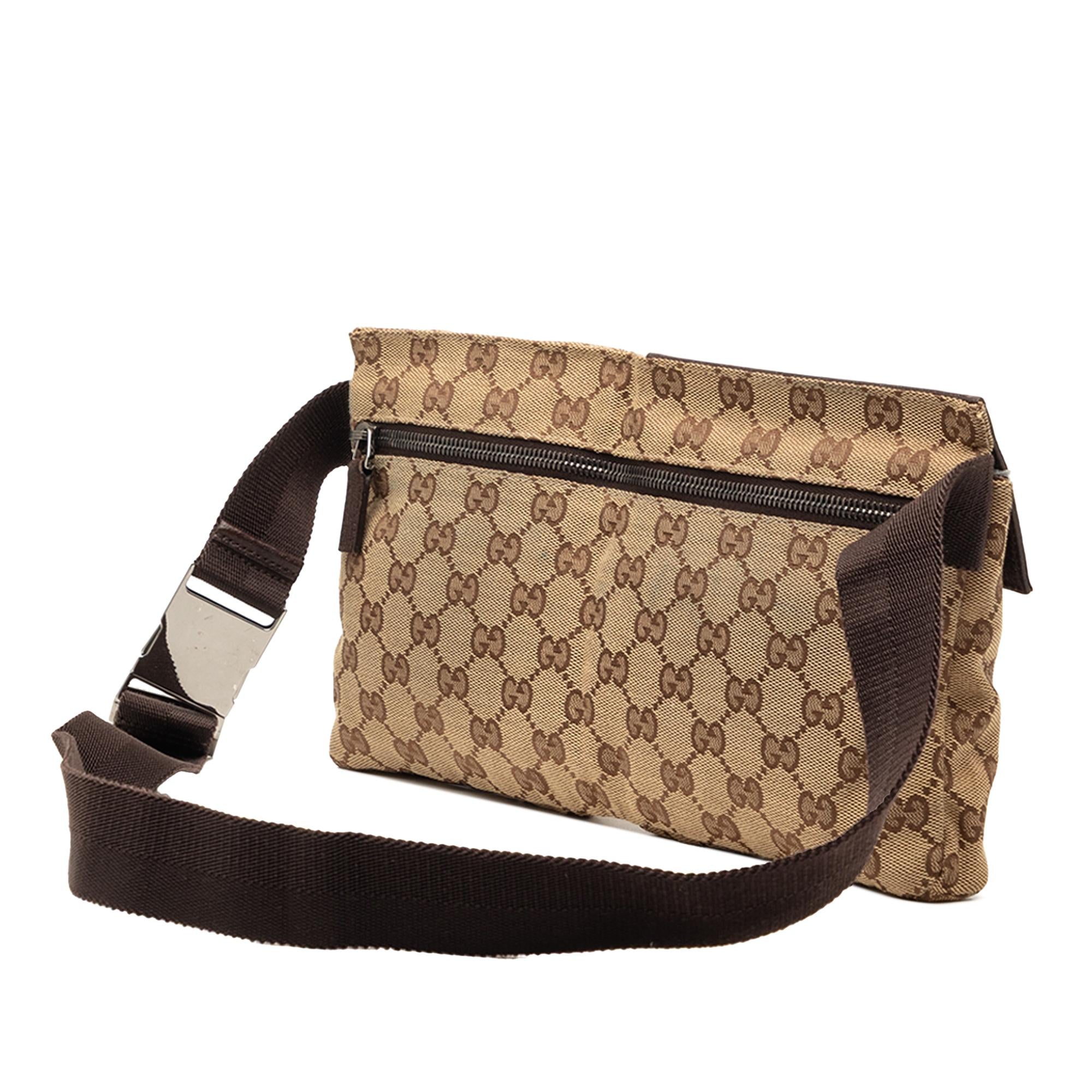 Gucci GG Canvas Double Pocket Belt Bag