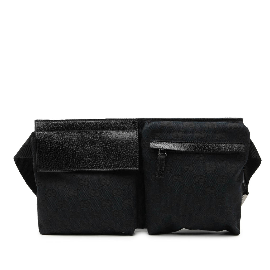 Gucci GG Canvas Double Pocket Belt Bag