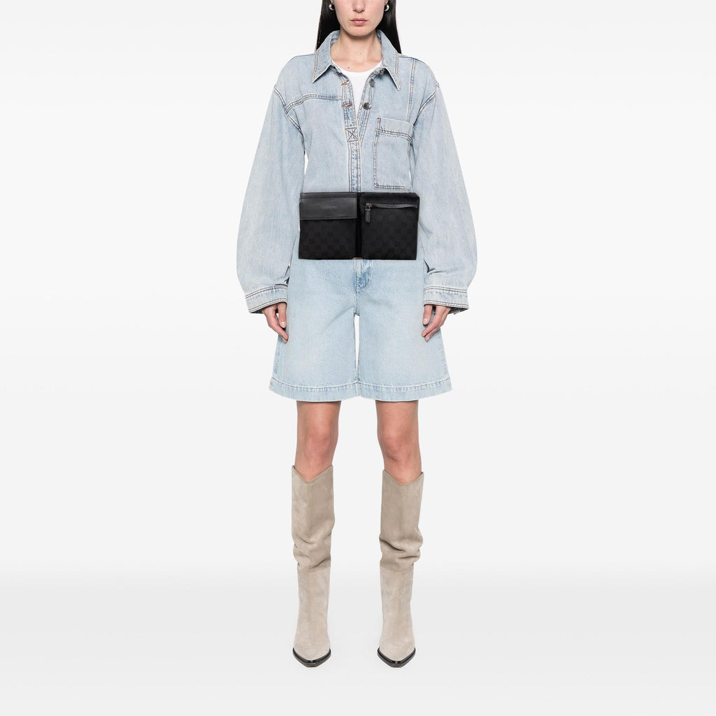 Gucci GG Canvas Double Pocket Belt Bag