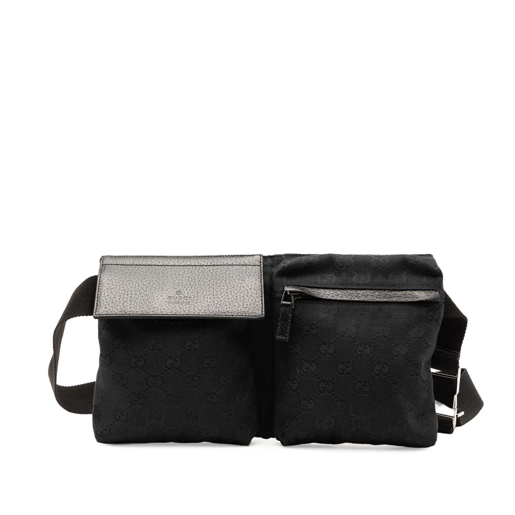 Gucci GG Canvas Double Pocket Belt Bag