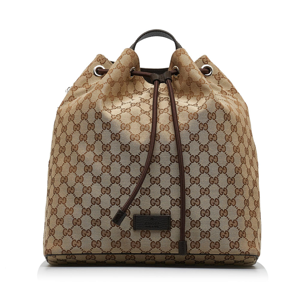 Gucci GG Canvas Drawstring Backpack (SHG-TBk0T0)
