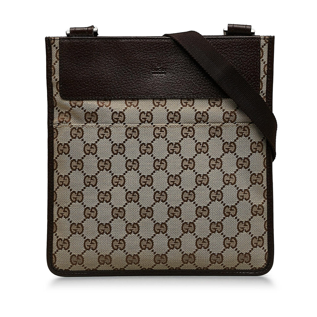 Gucci GG Canvas Flat Messenger (SHG-tmDaTa)